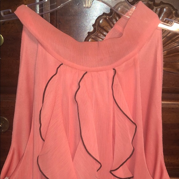 A. Byer size XLJ peach high neck tank with ruffles - Picture 2 of 8